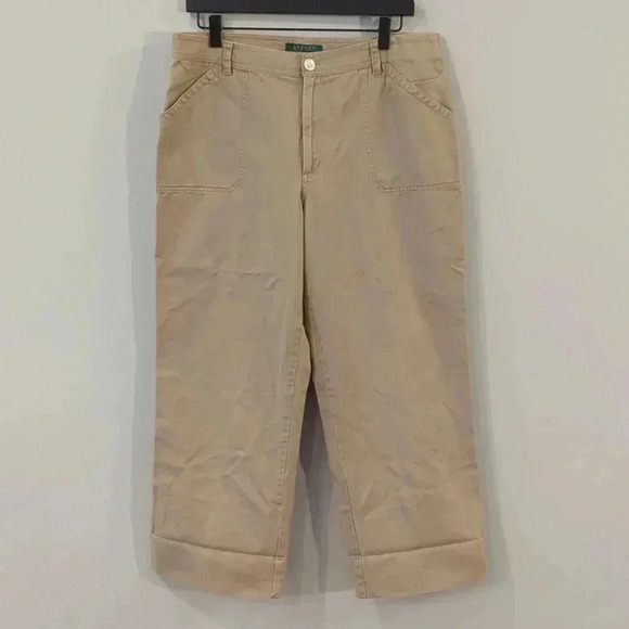 Lauren‎ Ralph Lauren Pants Wide Leg Khaki size 12 - Picture 1 of 8